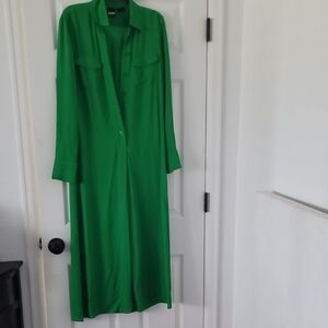 Pinko Vibrant Green Long Sleeve Dress